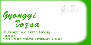 gyongyi dozsa business card
